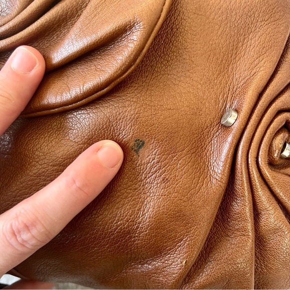 YSL Yves Saint Laurent Mamounia Sac Brown Leather Shoulder Pleated Hobo Bag - Picture 13 of 17